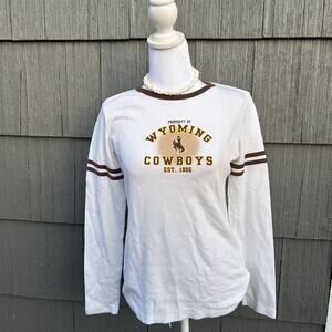Brown and white wyoming cowboys long sleeve